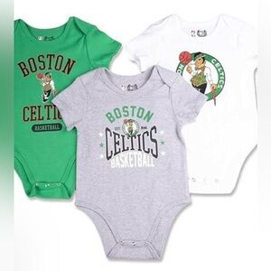 Boston Celtics Baby 3 pc Onesies Set Creeper set 3-6 months. NBA Ultra Game-NWT
